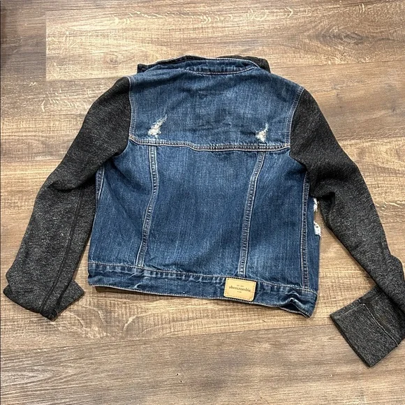 Abercrombie Denim and Black Hooded Kids Jacket - Picture 7 of 7